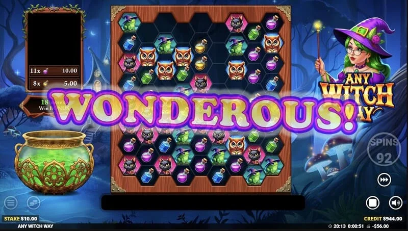 Any Witch Way - Big Win in Free Games mit Multiplikatoren